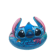 70cm blue Disney Stitch inflatable pool float ring featuring a 3D character head and built-in leg holes on Spotngrab Lebanon.