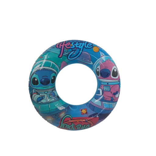 70cm blue cosmic-themed Disney Stitch and Angel in space suits inflatable swim ring on Spotngrab Lebanon.