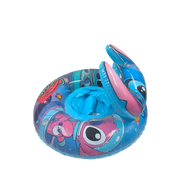 70cm blue Disney Stitch inflatable pool float ring featuring a 3D character head and built-in leg holes on Spotngrab Lebanon