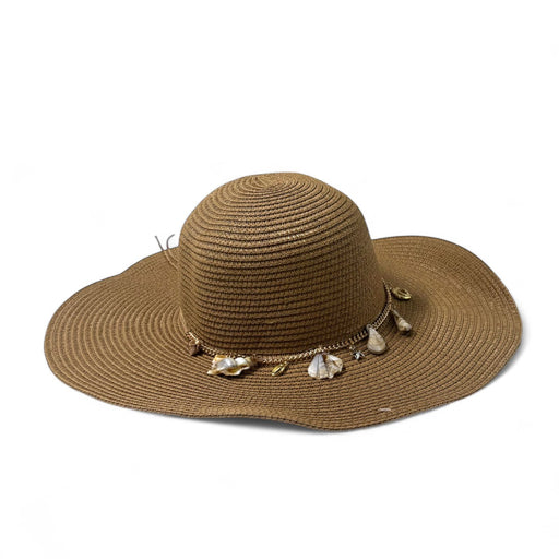 Straw summer hat with shell and necklace decor – SpotNGrab Lebanon