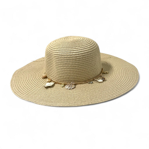 Straw summer hat with shell and necklace decor – SpotNGrab Lebanon
