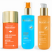Woman using Beesline Summer Ready Kit at the beach for tanning and sun protection