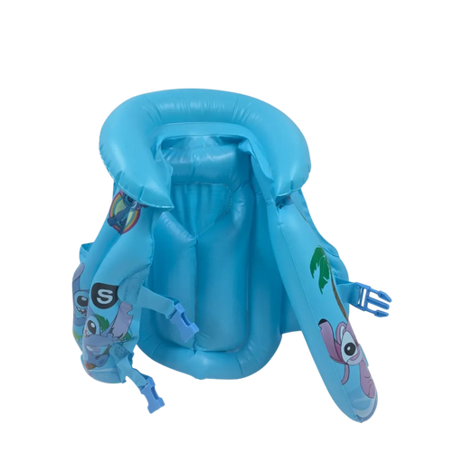 Blue inflatable children's swimming vest featuring Disney Stitch character art on Spotngrab Lebanon.