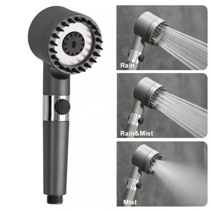 3-mode turbo-charged filtered shower head displaying the spinning internal propeller fan and custom spray modes on Spotngrab Lebanon