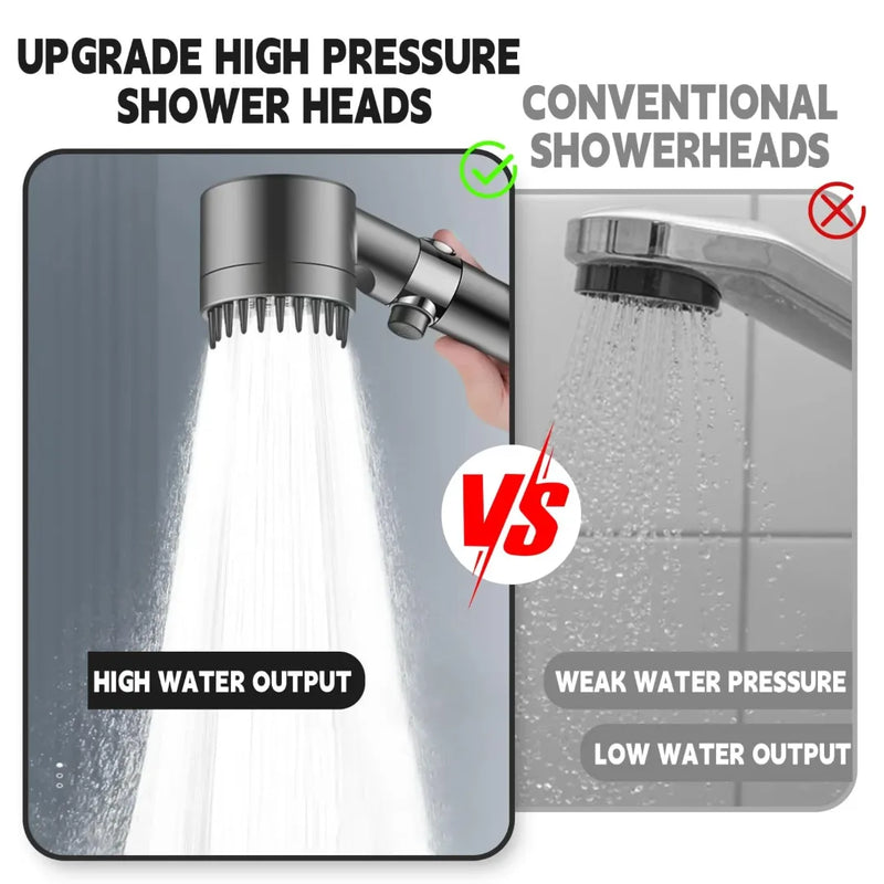 3-mode turbo-charged filtered shower head displaying the spinning internal propeller fan and custom spray modes on Spotngrab Lebanon